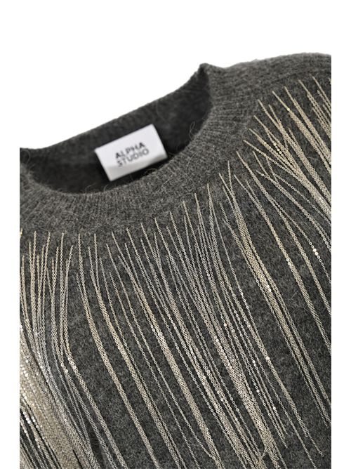 Maglia in misto alpaca con frange catena Alpha studio | AD-4410C2005